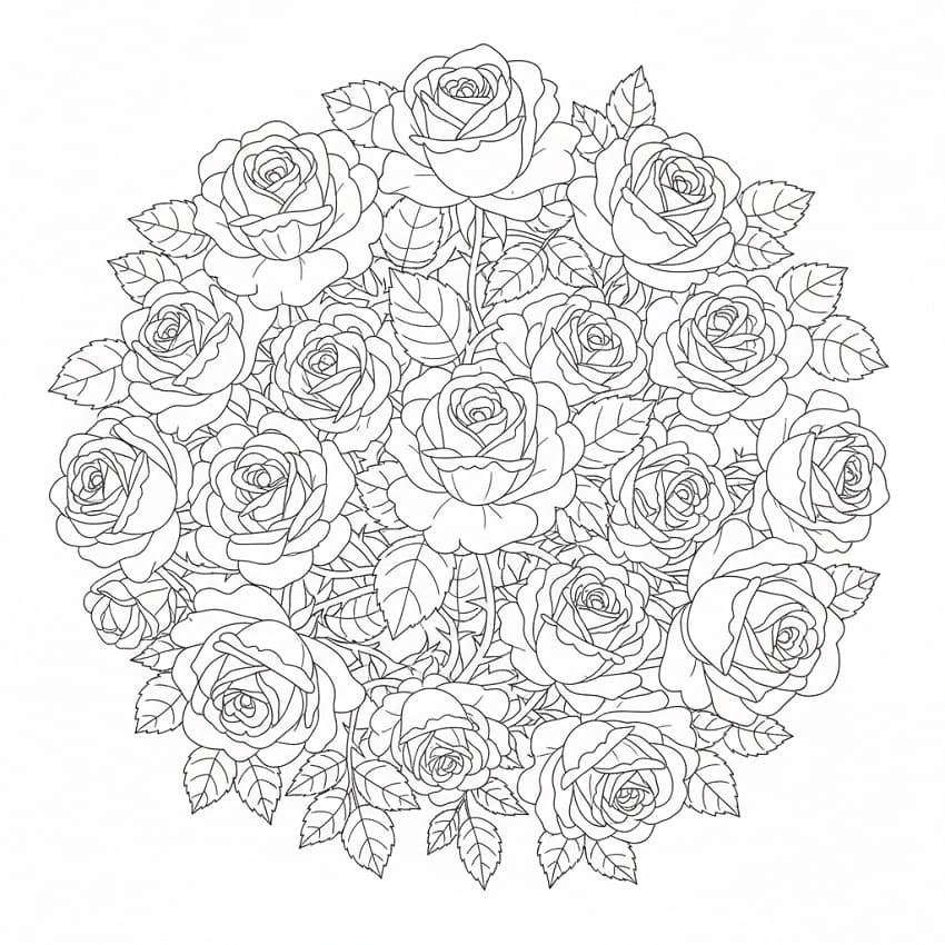 Coloriage Difficile Roses
