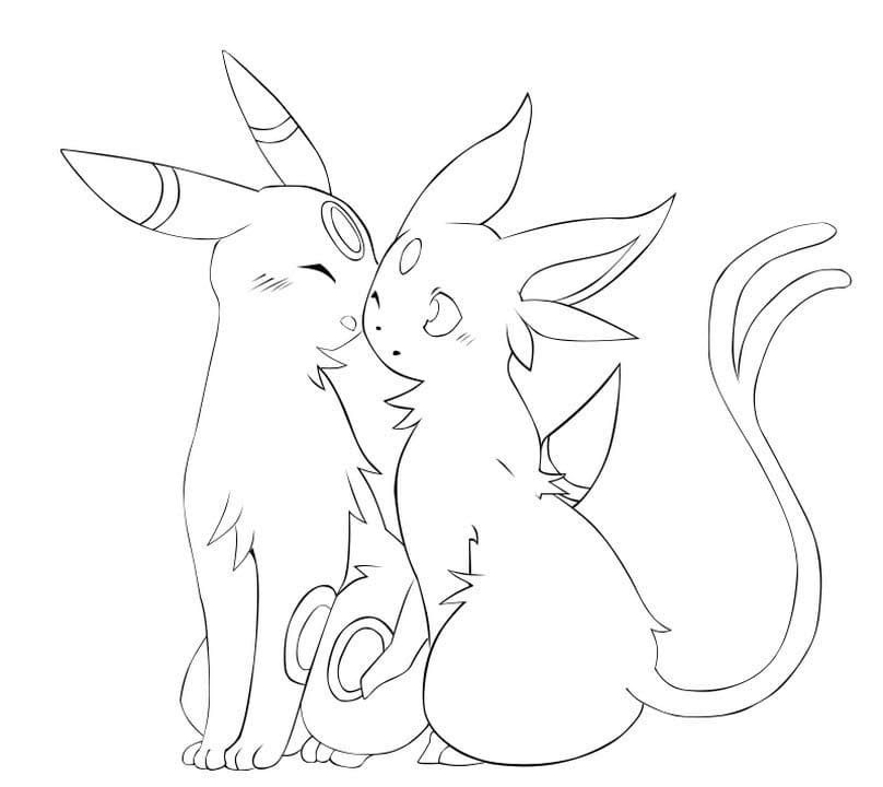 Coloriage Espeon Gratuit Pour les Enfants