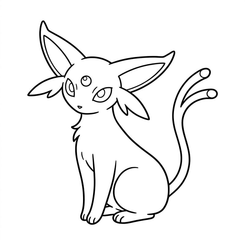 Coloriage Espeon Heureux