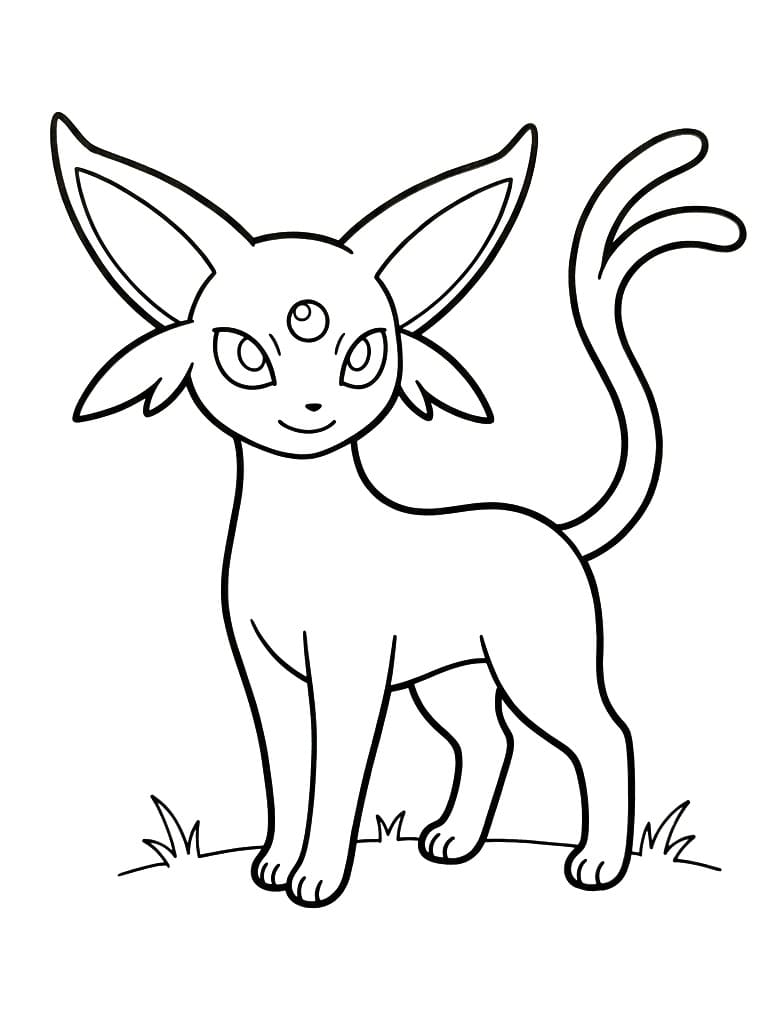 Coloriage Espeon Souriant