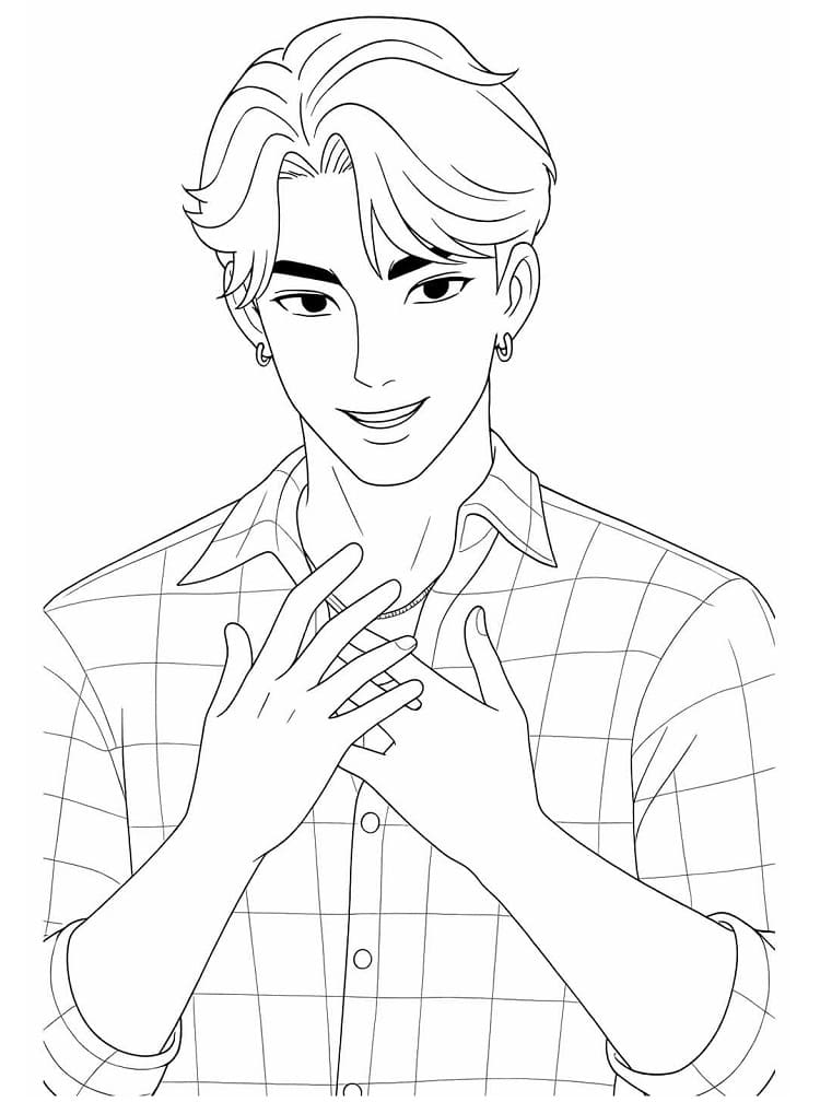 Coloriage Jinu joyeux