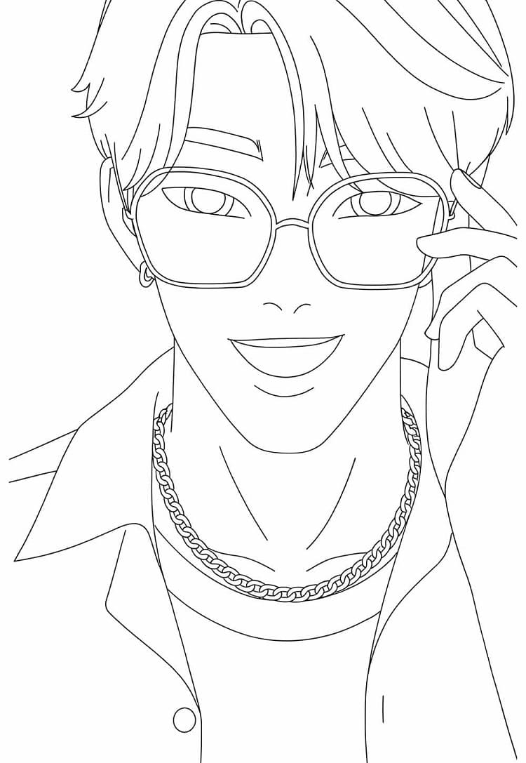 Coloriage Jinu souriant