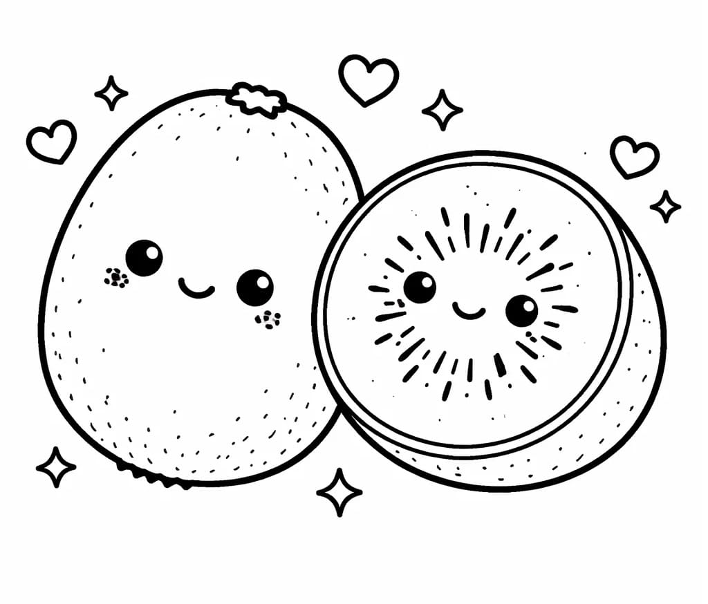 Coloriage Kiwi Adorable