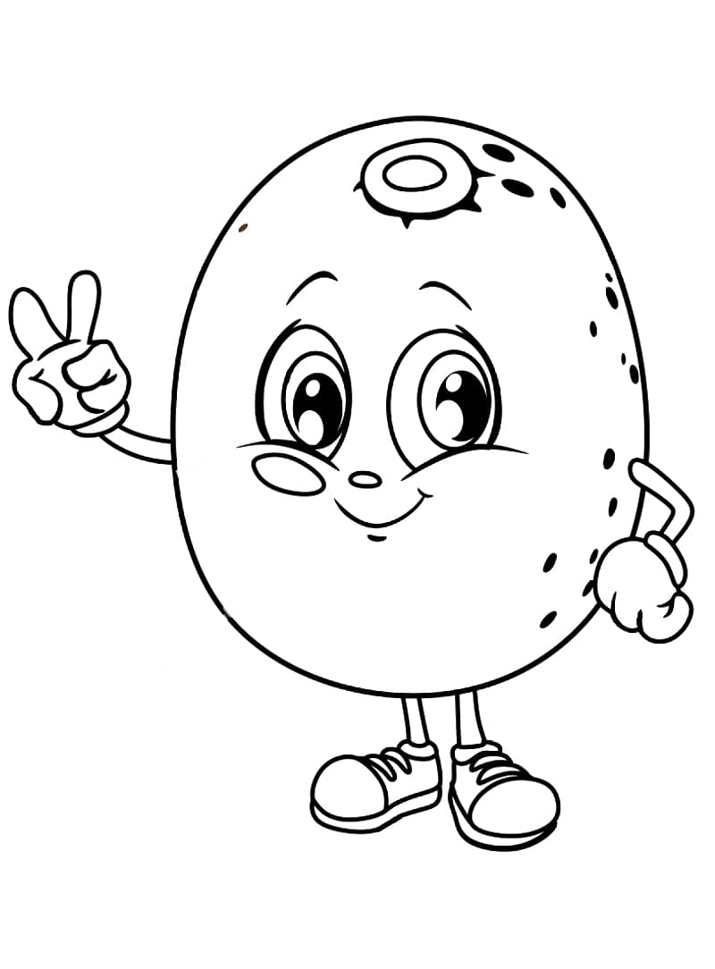 Coloriage Kiwi de dessin animé