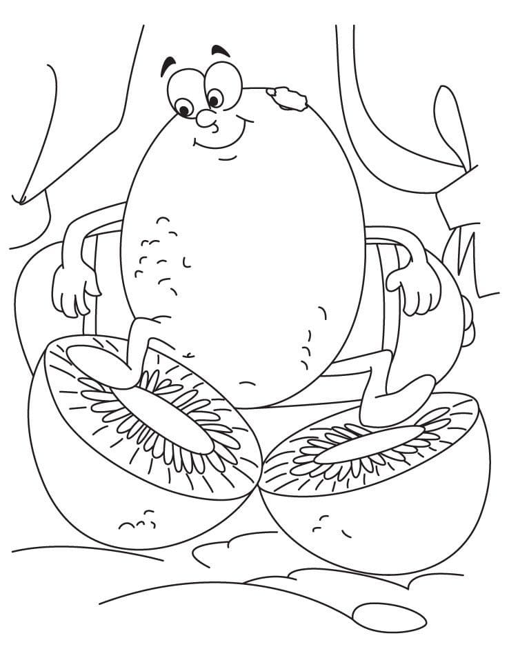Coloriage Kiwi heureux