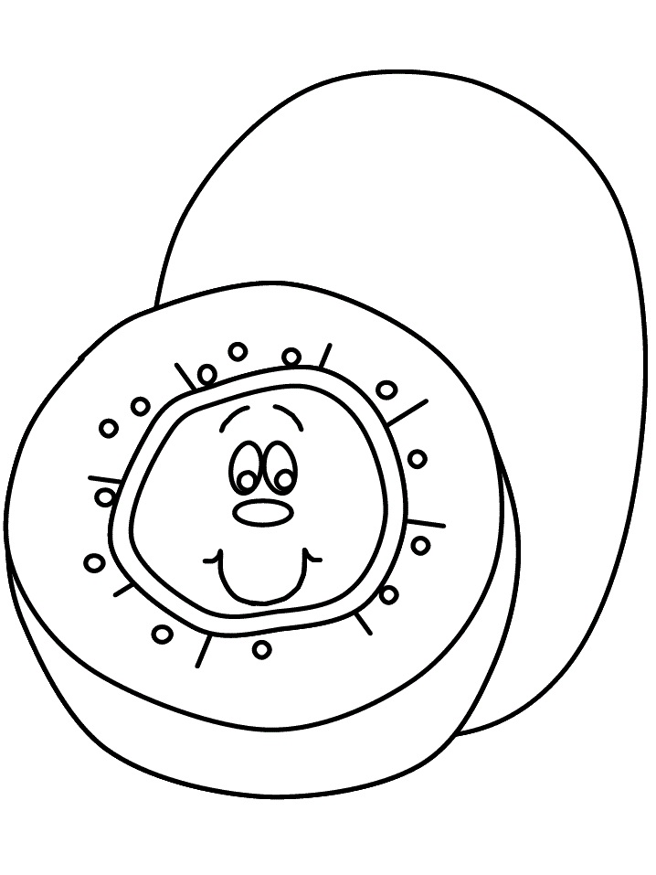 Coloriage Kiwi souriant