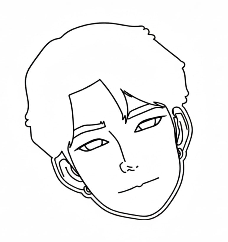 Coloriage Le visage de Jinu