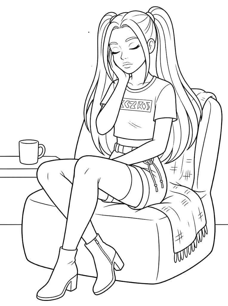 Coloriage Mira endormie