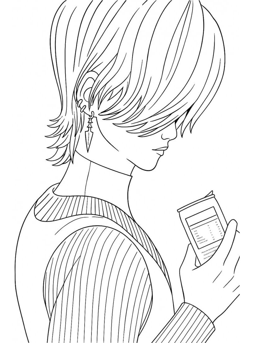 Coloriage Mystery Saja dans KPop Demon Hunters