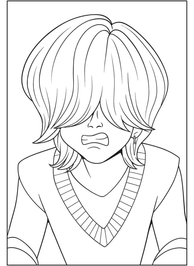 Coloriage Mystery Saja en colère