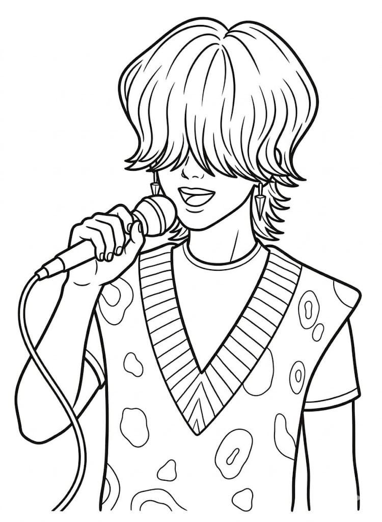 Coloriage Mystery Saja qui chante