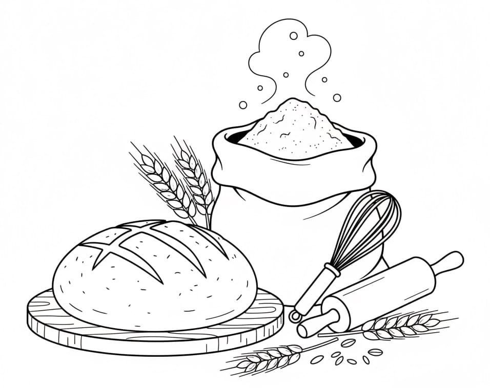 Coloriage Pain et farine