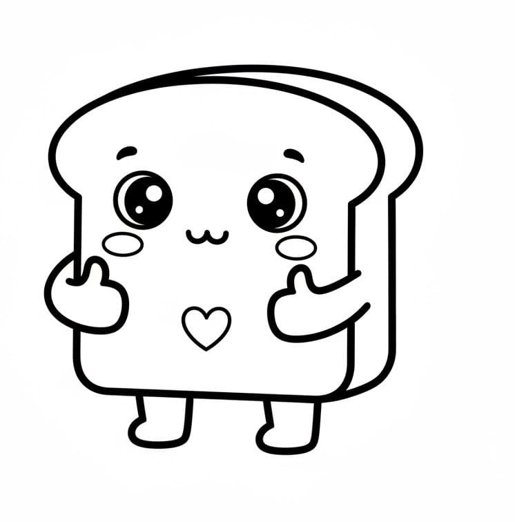 Coloriage Pain Kawaii