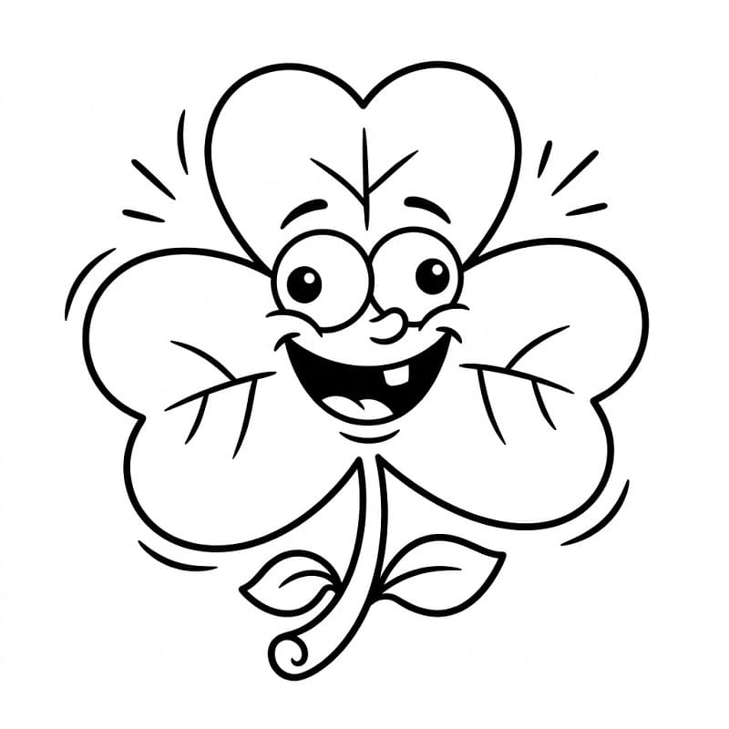 Coloriage Trèfle drôle