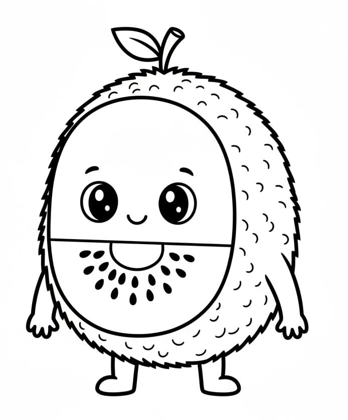 Coloriage Un Kiwi Mignon