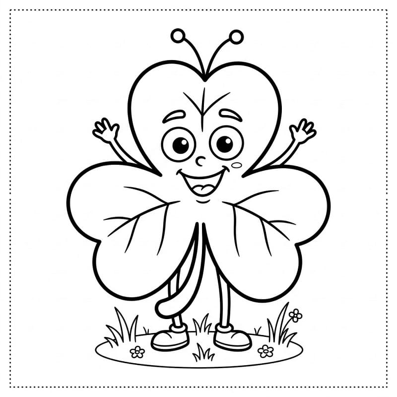 Coloriage Un Trèfle Heureux