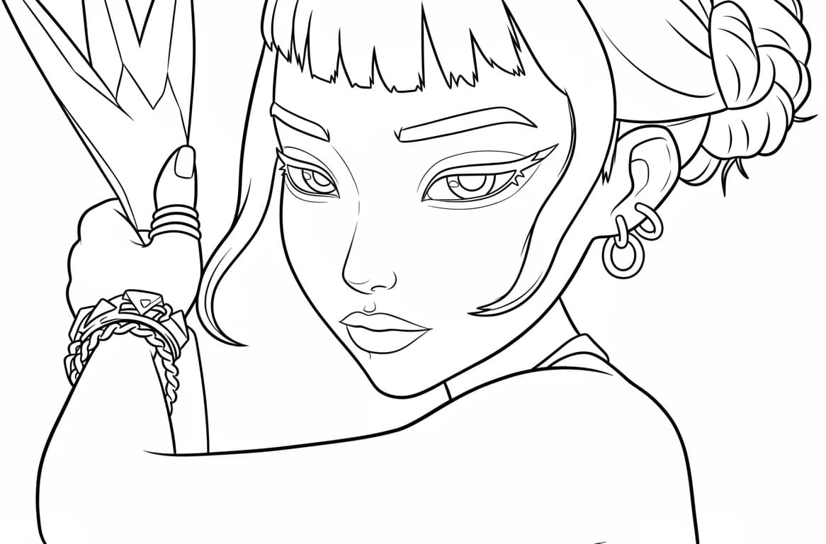 Coloriage Zoey de KPop Demon Hunters