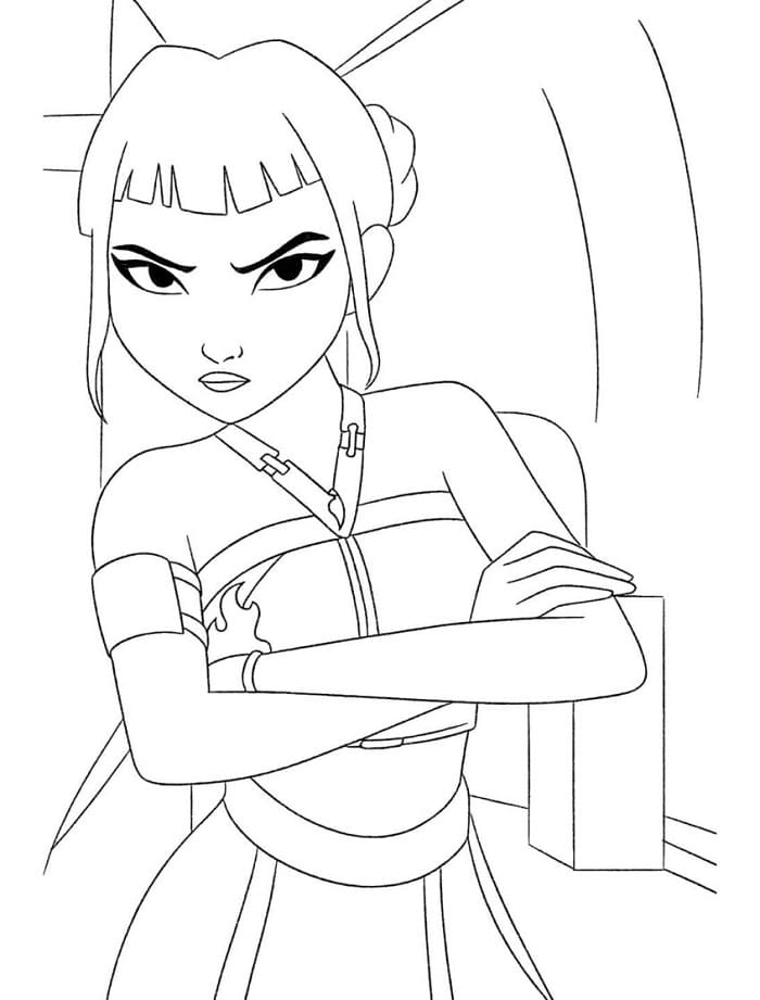 Coloriage Zoey en colère