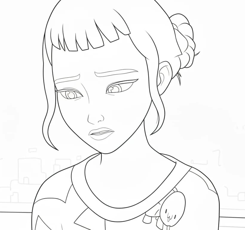 Coloriage Zoey triste