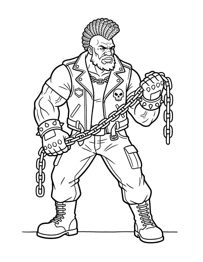 Coloriage Birdie Street Fighter