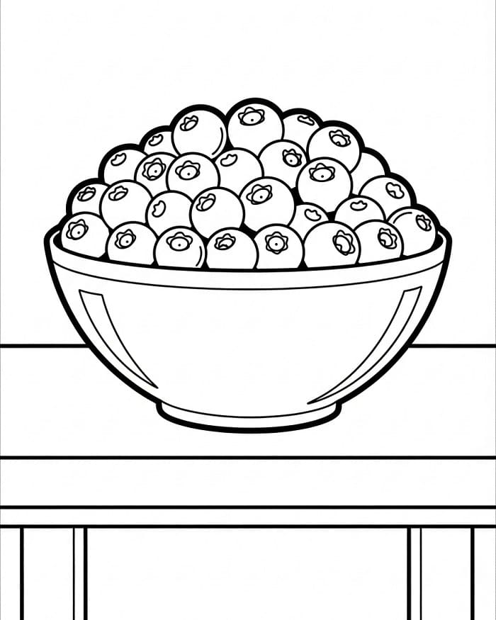 Coloriage Bol de myrtilles