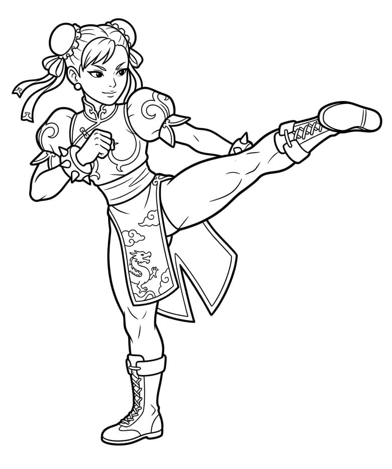 Coloriage Chun Li de Street Fighter