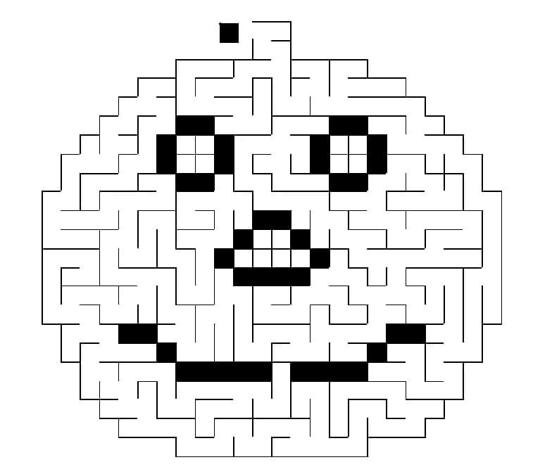 Coloriage Citrouille d'Halloween Labyrinthe