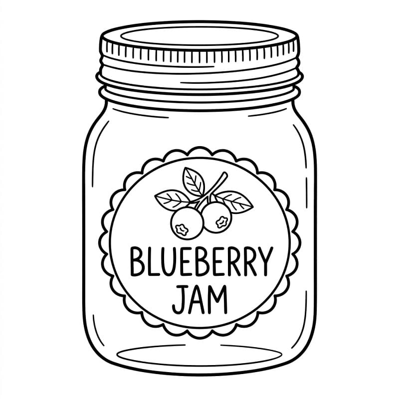 Coloriage Confiture de myrtilles