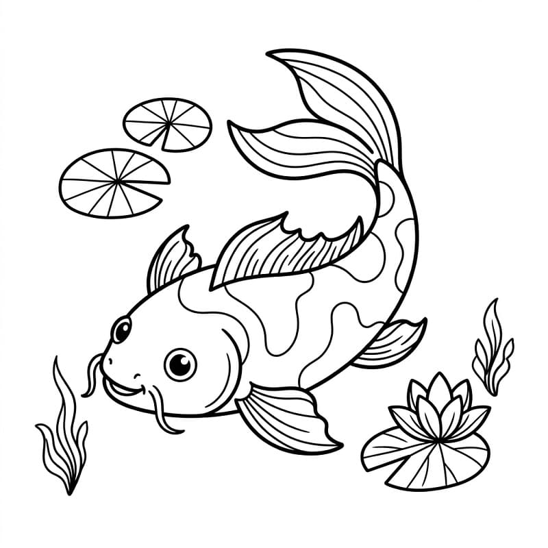 Coloriage Carpe Koi
