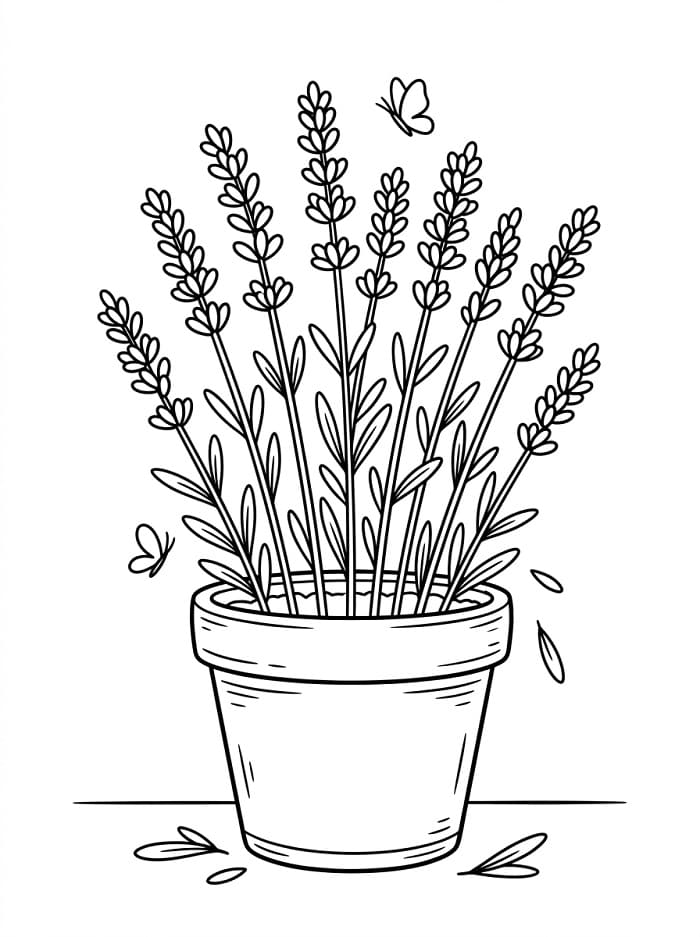 Coloriage Dessin de Lavande Gratuit