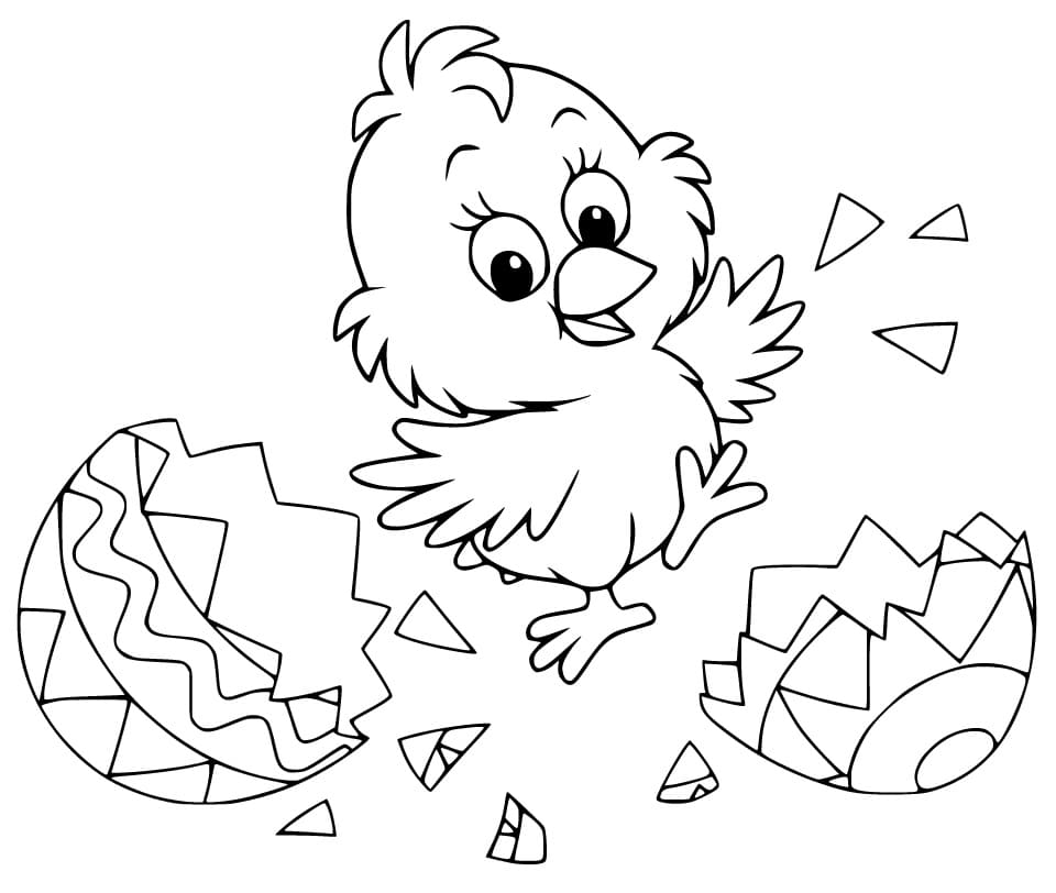 Coloriage Dessin de Poussin de Pâques