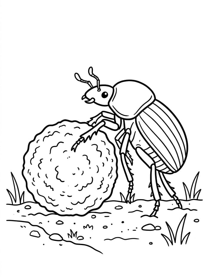 Coloriage Dessin de Scarabée Gratuit