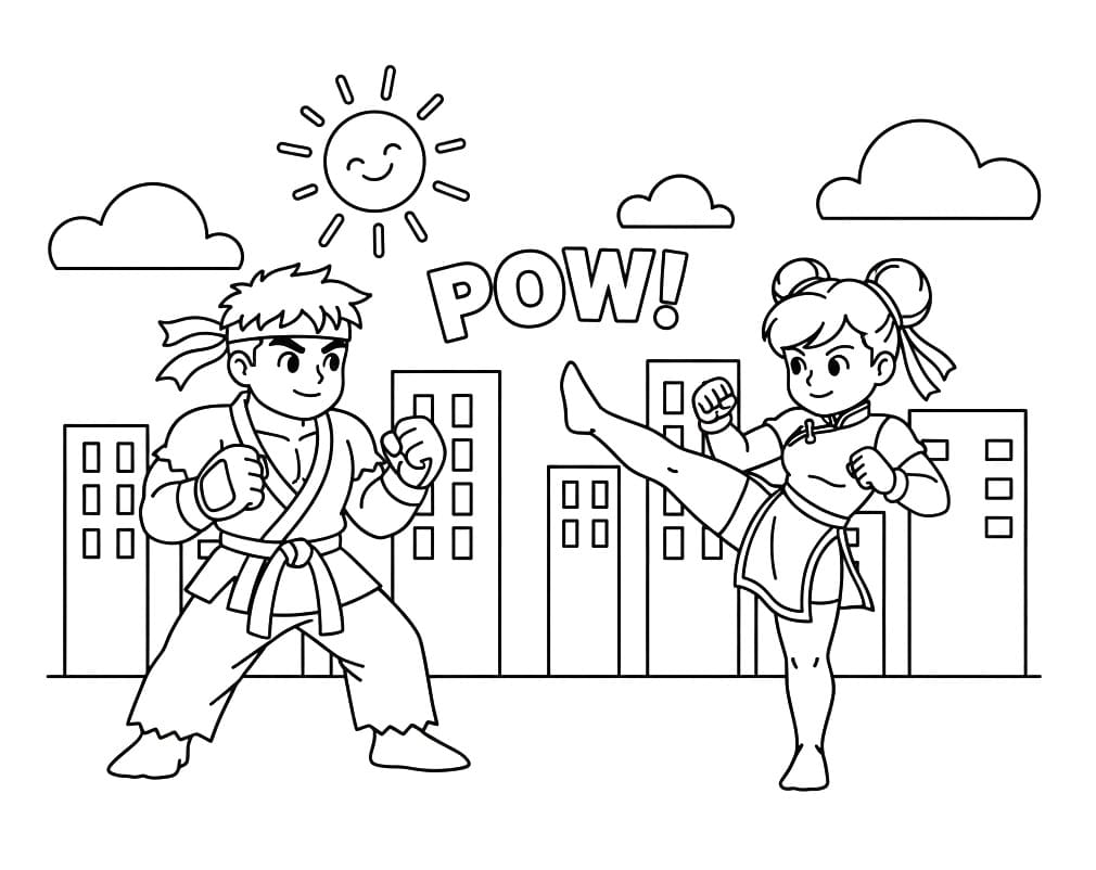 Coloriage Dessin de Street Fighter Gratuit