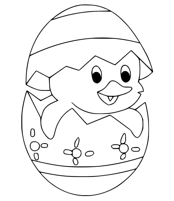 Coloriage Dessin Gratuit de Poussin de Pâques