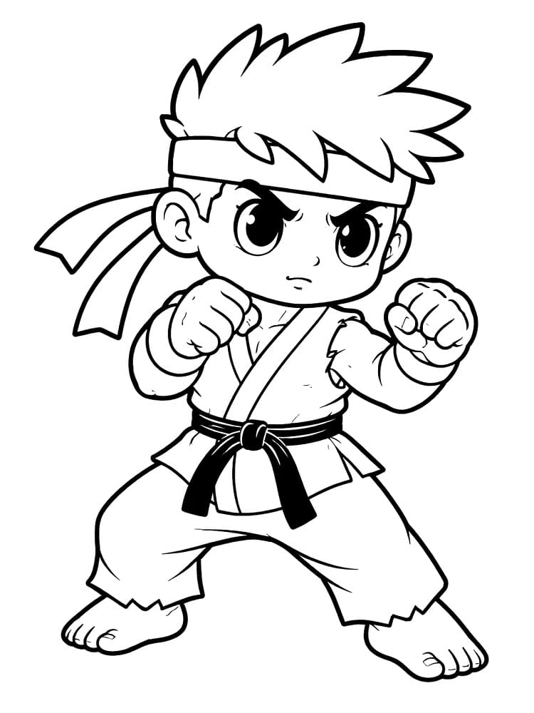 Coloriage Dessin Gratuit de Street Fighter