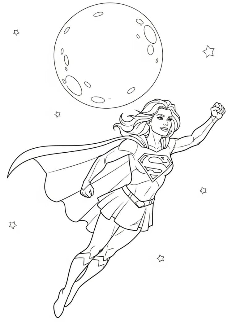 Coloriage Dessin Gratuit de Supergirl