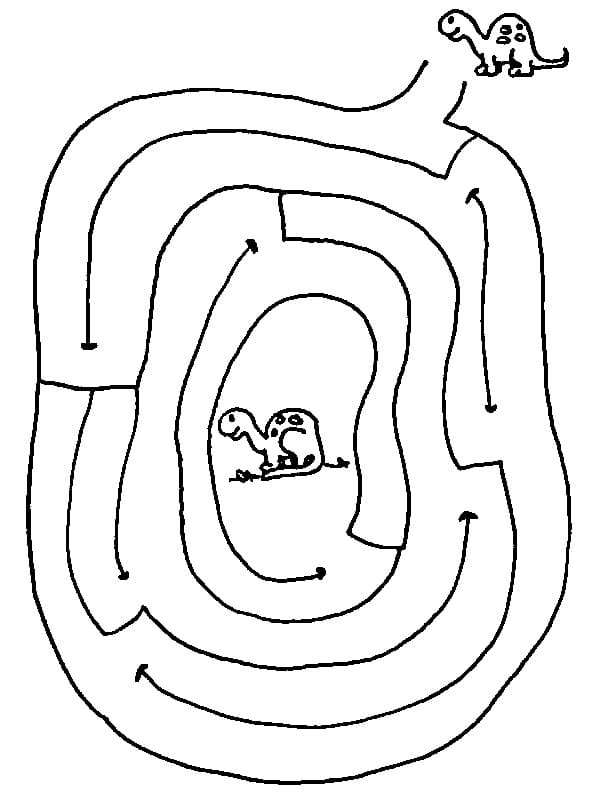 Coloriage Dinosaure et Labyrinthe