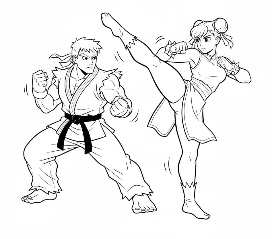 Coloriage Gratuit Street Fighter
