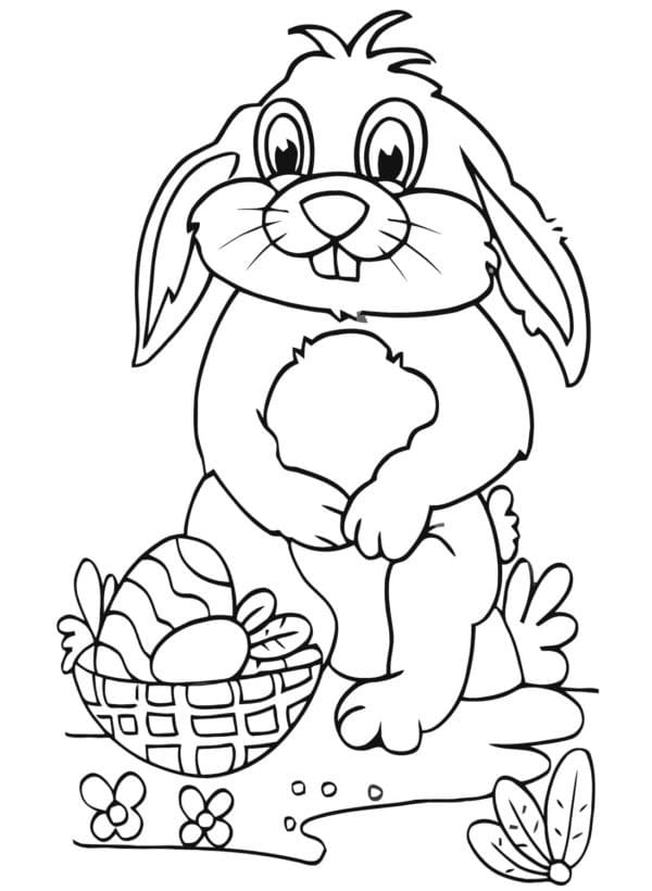 Coloriage Imprimable Gratuit Pâques Pour les Enfants