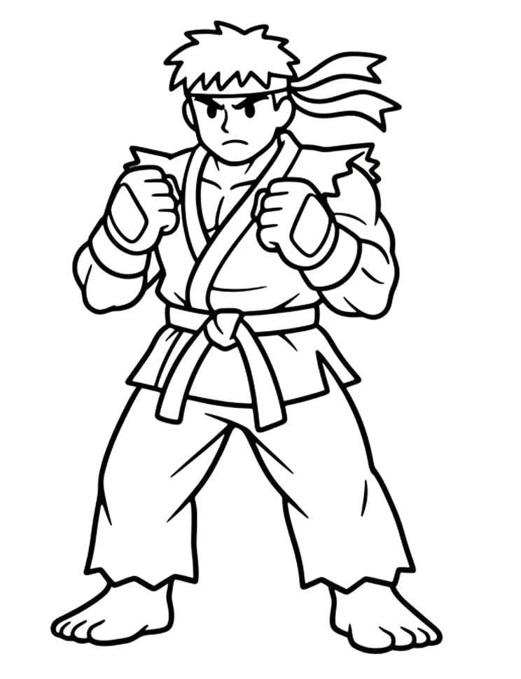 Coloriage Imprimable Gratuit Street Fighter Pour les Enfants