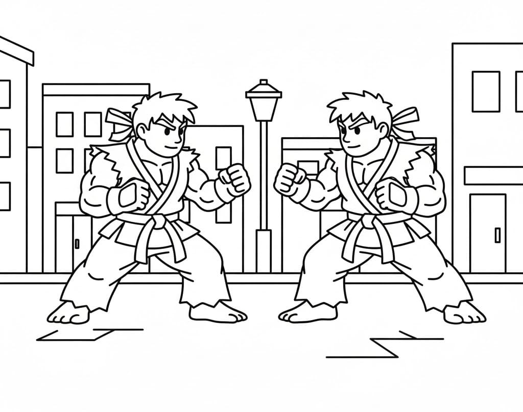 Coloriage Imprimable Street Fighter Pour les Enfants