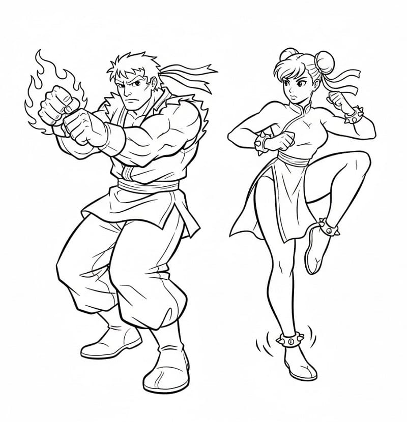 Coloriage Imprimable Street Fighter