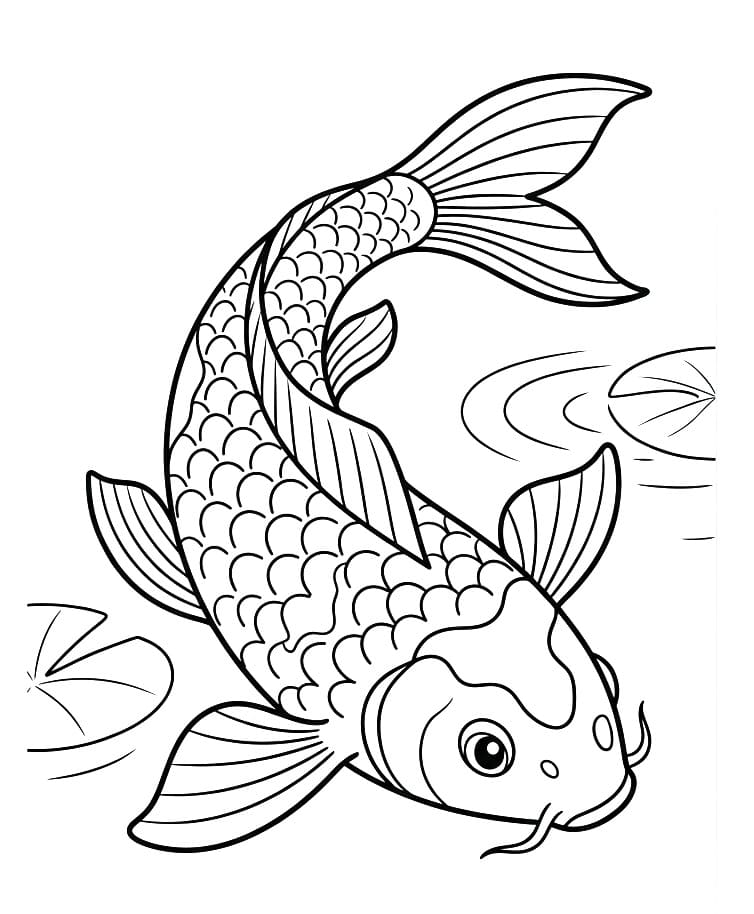 Coloriage Jolie carpe koï