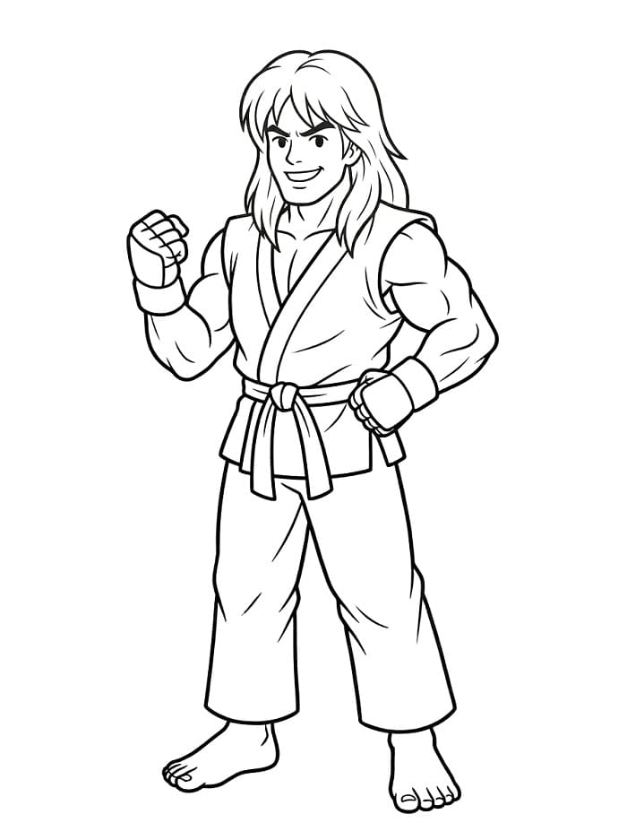 Coloriage Ken de Street Fighter