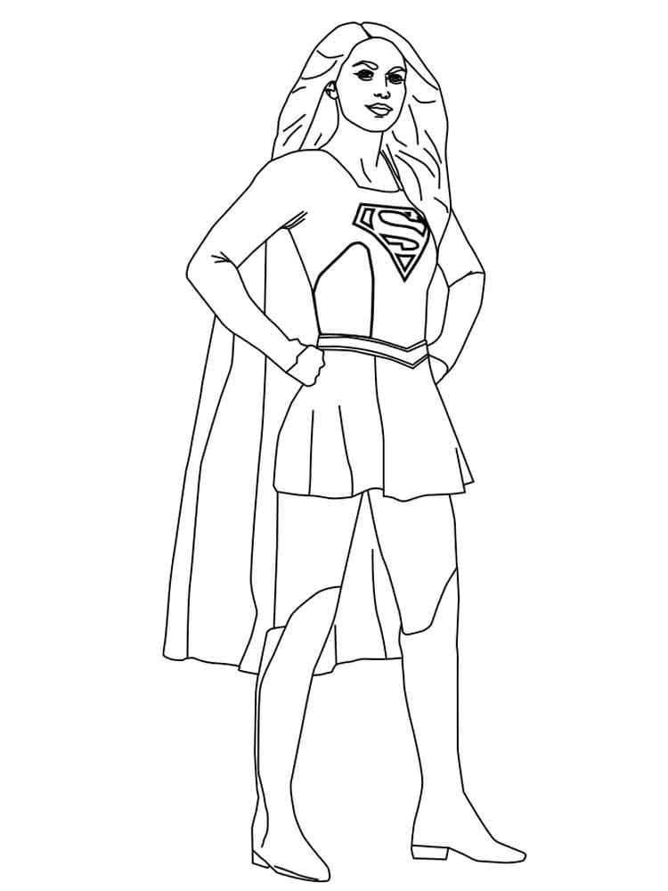 Coloriage La magnifique Supergirl