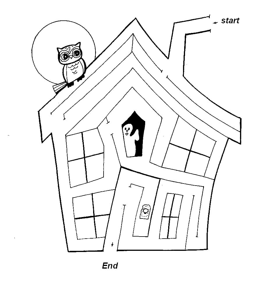 Coloriage Labyrinthe d'Halloween
