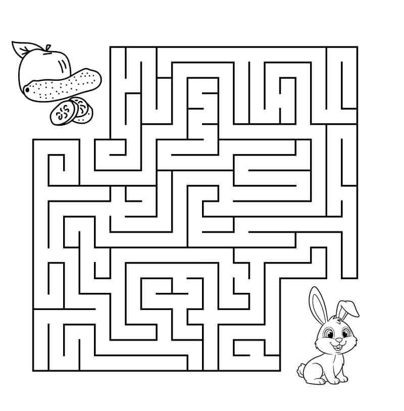 Coloriage Lapin et Labyrinthe