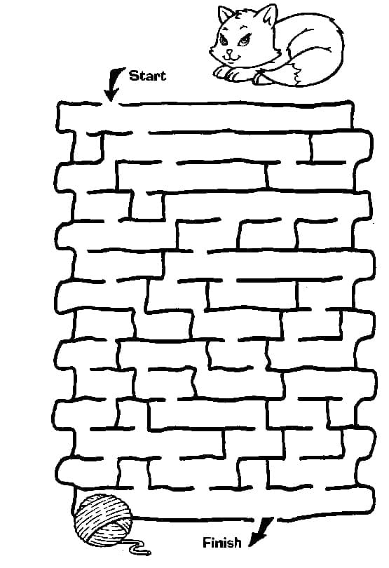 Coloriage Le chat et le labyrinthe
