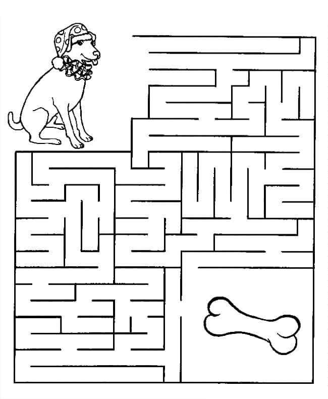 Coloriage Le chien et le labyrinthe