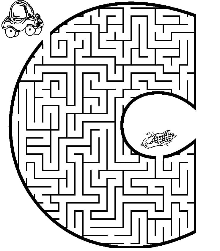 Coloriage Lettre C Labyrinthe